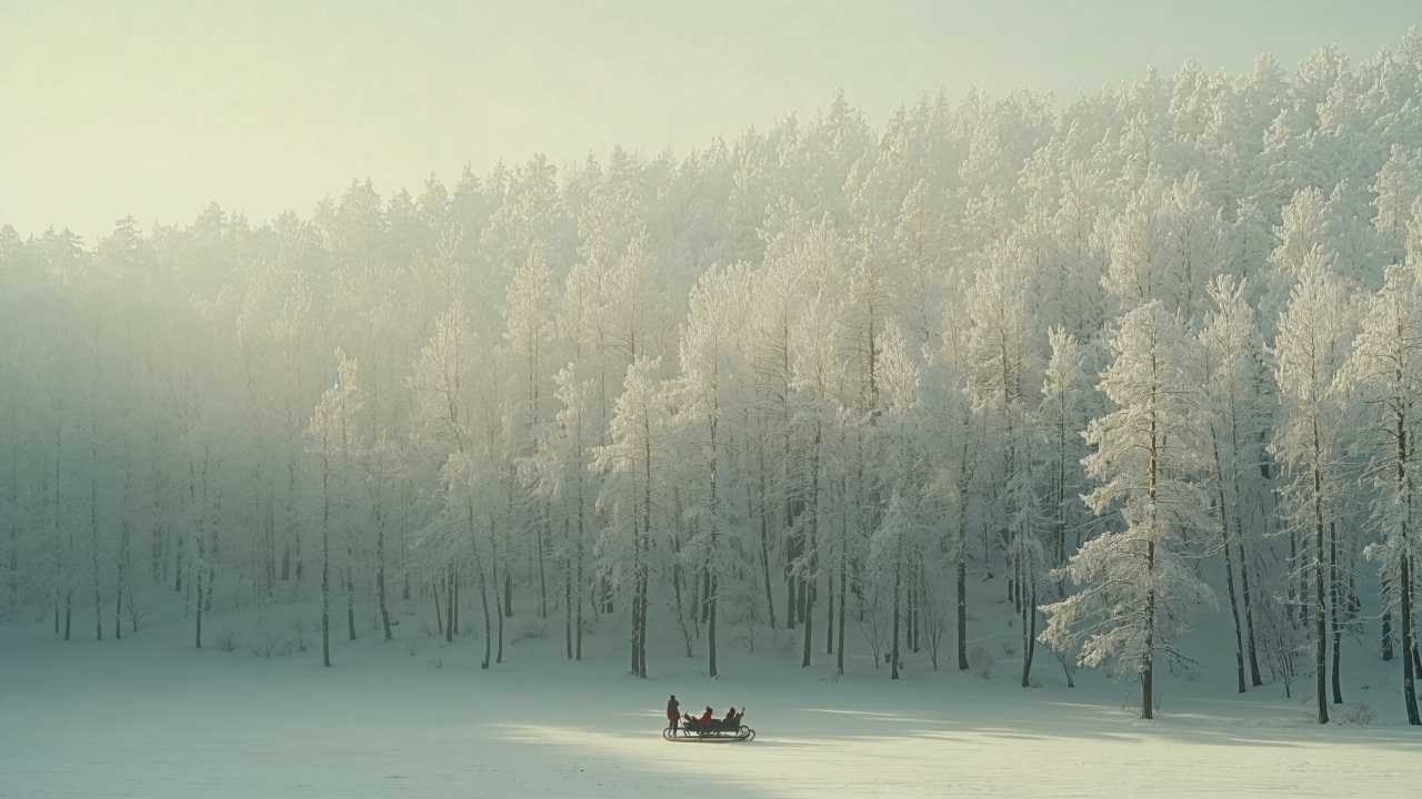 christmas reindeers wallpaper, snowy, snowflakes, background for desktop wallpaper (horizontal)