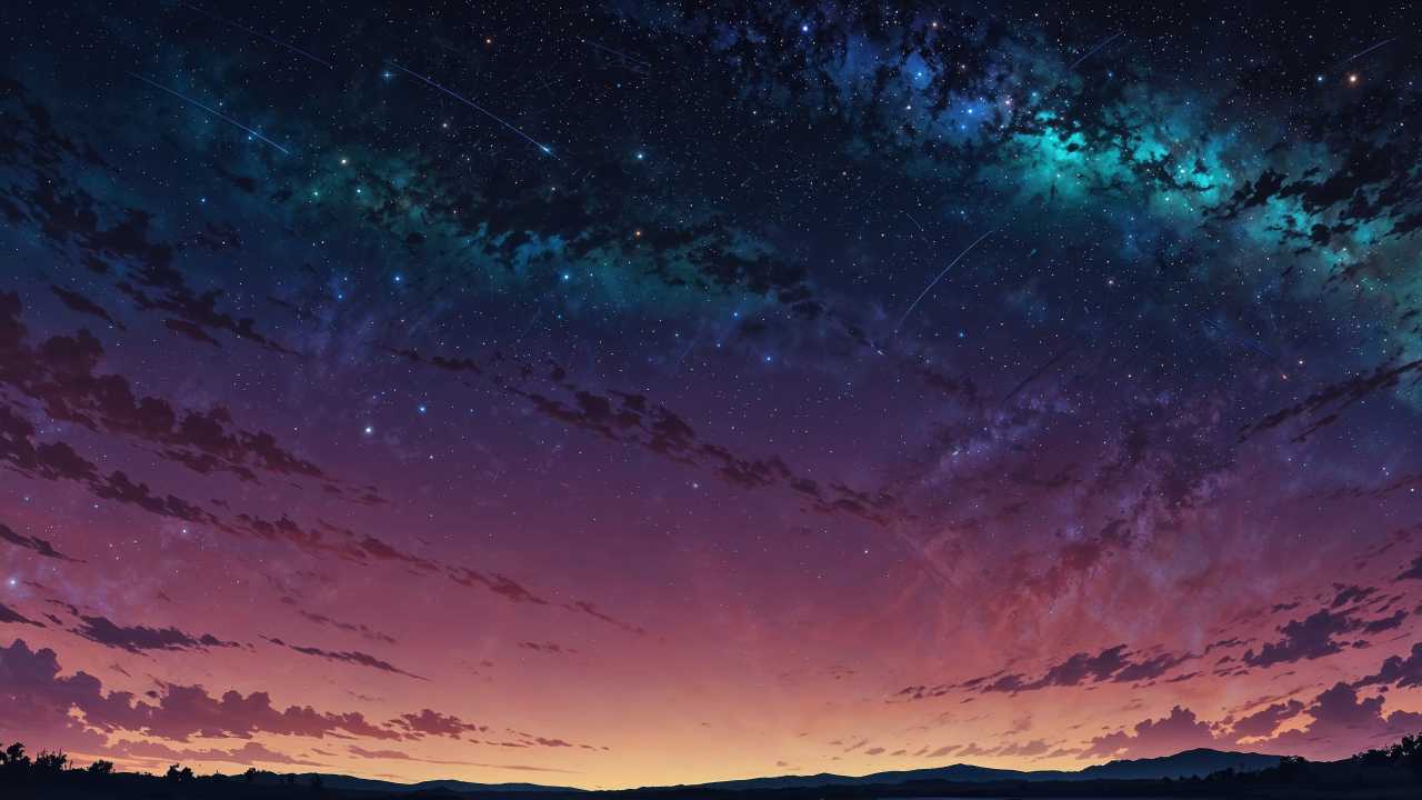 stars background wallpaper, horizon line, cosmic horizon, background for desktop wallpaper (horizontal)