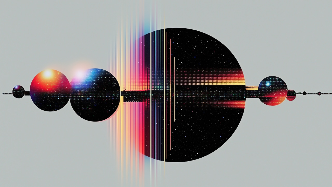 retro vibe wallpaper, abstract art, celestial patterns, background for desktop wallpaper (horizontal)