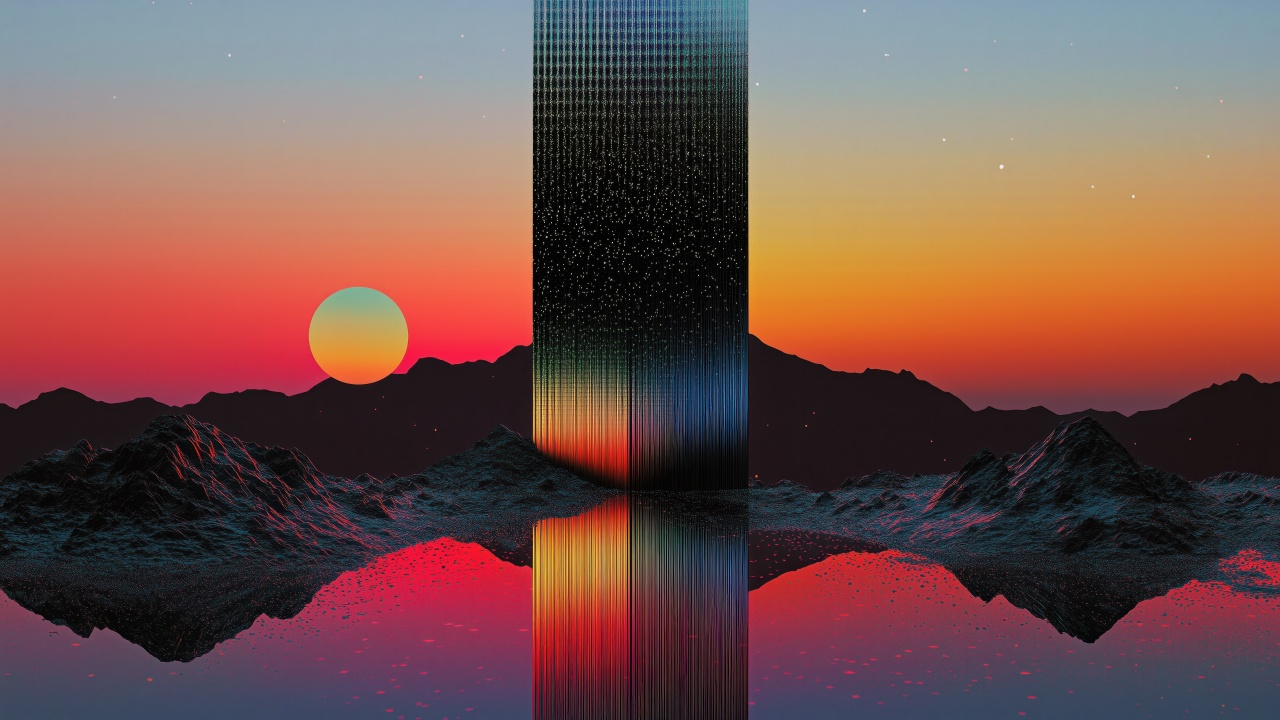 retro vibe wallpaper, cosmic colors, cosmic art, background for desktop wallpaper (horizontal)