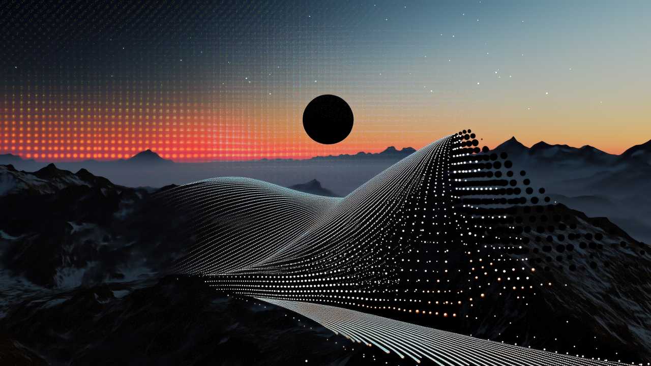 colorful spectrum wallpaper, outer space, retro futurism, background for desktop wallpaper (horizontal)