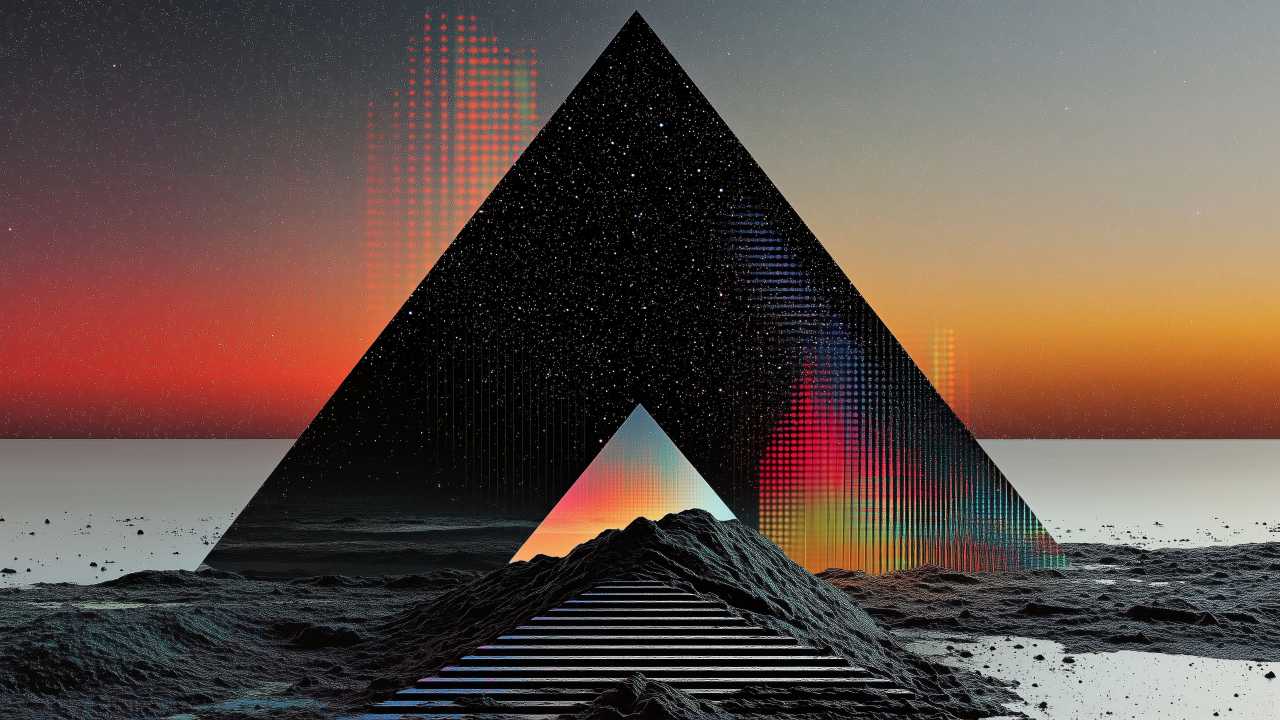 retrowave wallpaper, neon lights, surreal landscapes, background for desktop wallpaper (horizontal)