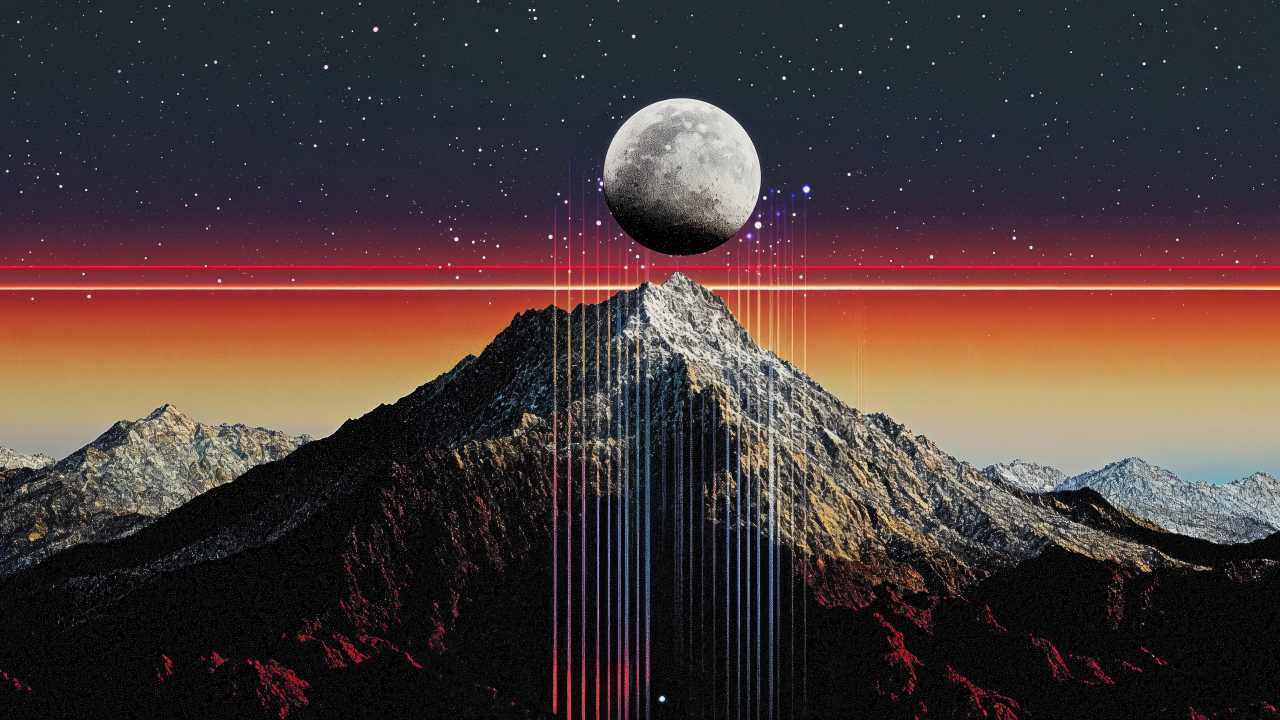 retrowave wallpaper, neon colors, starry skies, background for desktop wallpaper (horizontal)