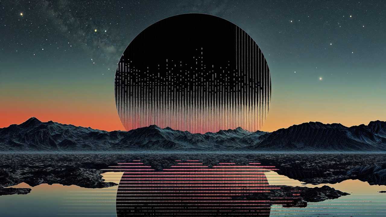 retrowave wallpaper, vintage aesthetic, synthwave, background for desktop wallpaper (horizontal)