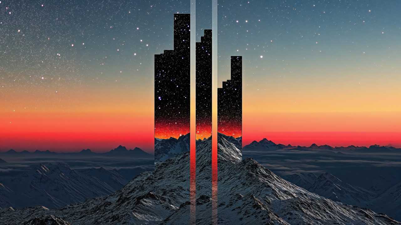 retrowave wallpaper, 80s aesthetic, neon lights, background for desktop wallpaper (horizontal)