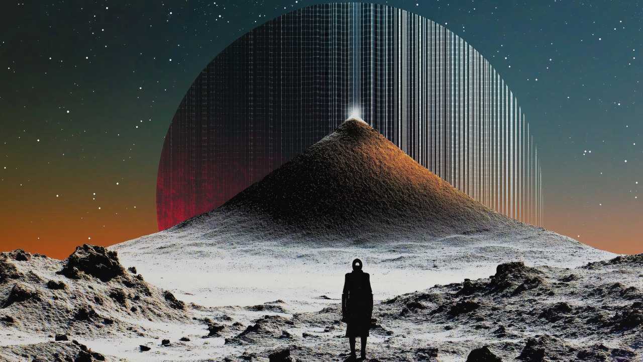 retrowave wallpaper, neon colors, geometric designs, background for desktop wallpaper (horizontal)