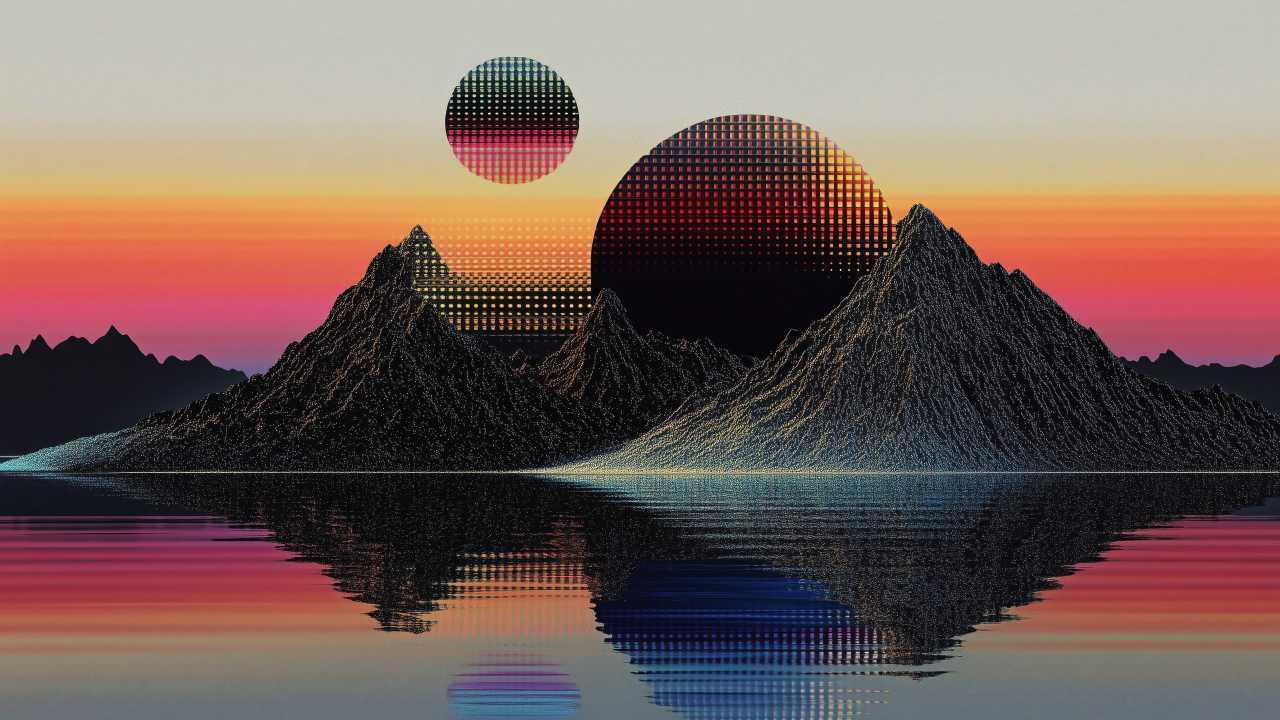 retrowave wallpaper, synthwave, 80s aesthetic, background for desktop wallpaper (horizontal)