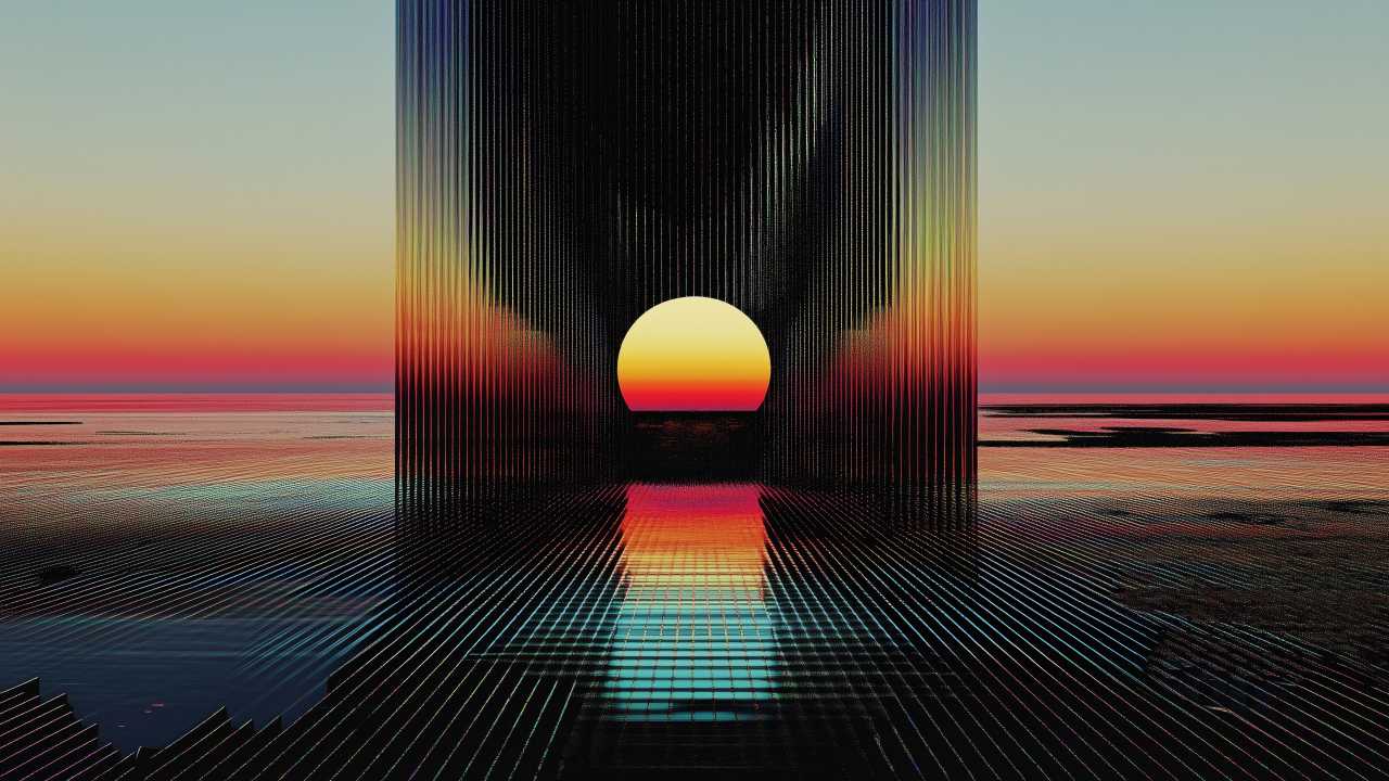 retrowave wallpaper, neon colors, synthwave, background for desktop wallpaper (horizontal)