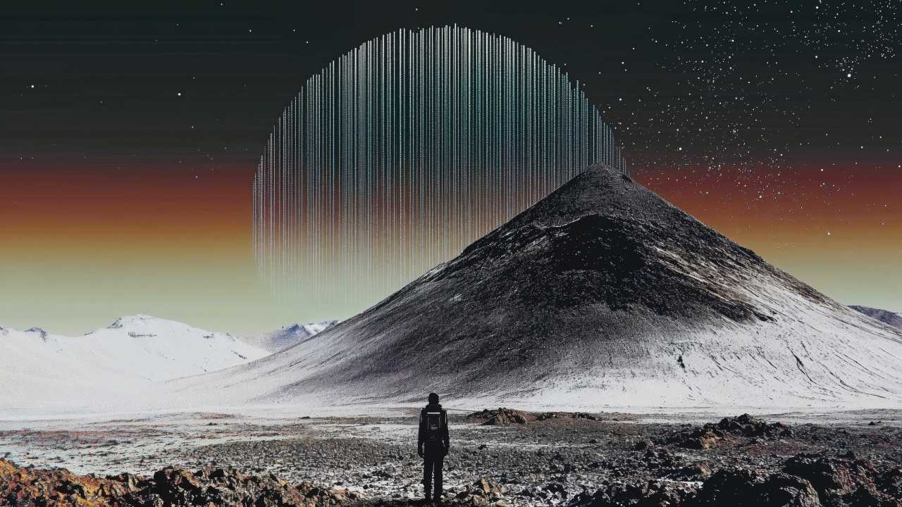 abstract patterns wallpaper, retro-futurism, 80s nostalgia, background for desktop wallpaper (horizontal)