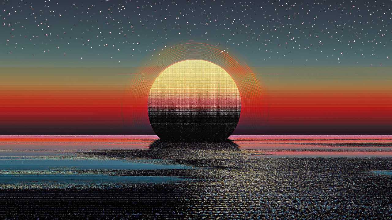 retro aesthetic wallpaper, abstract patterns, synthwave aesthetic, background for desktop wallpaper (horizontal)