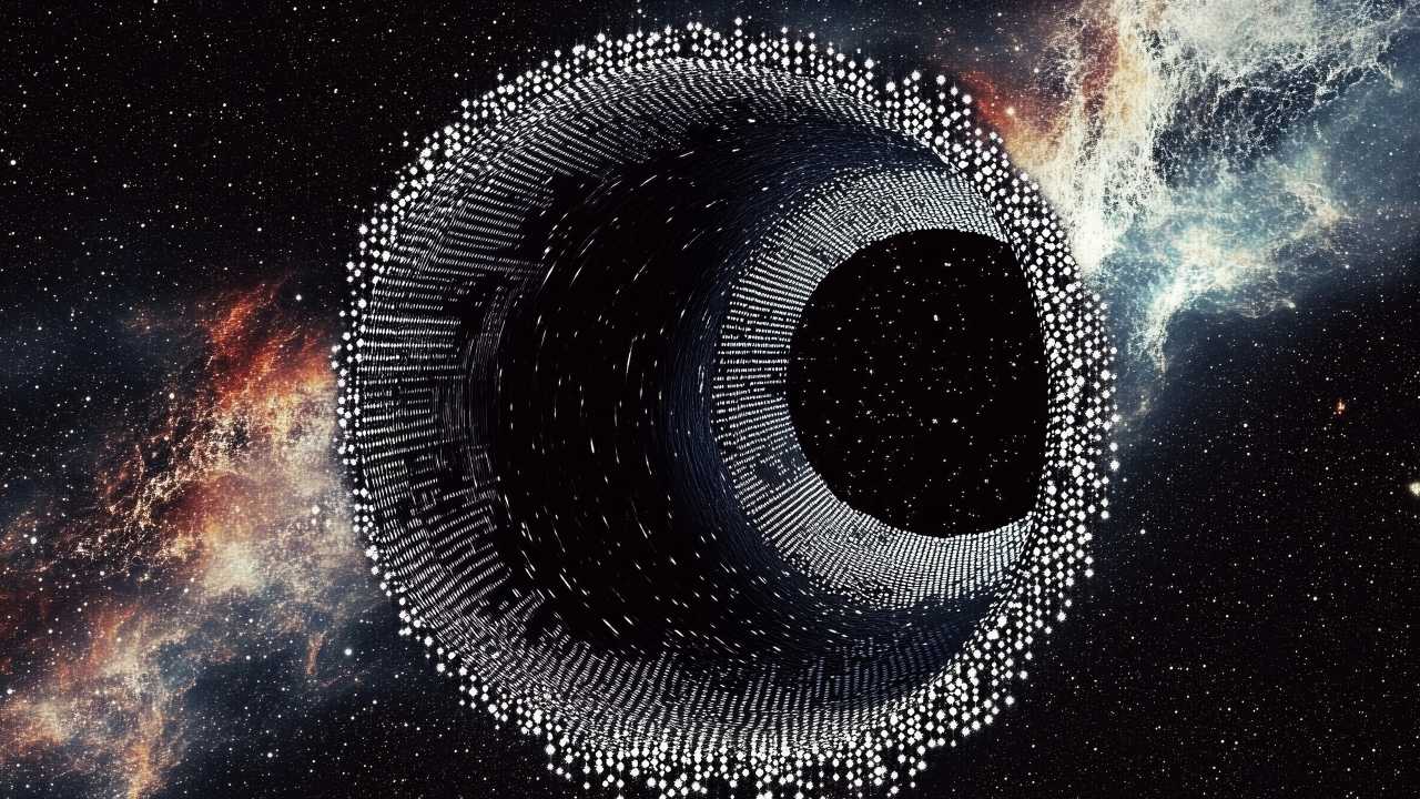 space-time wallpaper, wormhole, celestial bodies, background for desktop wallpaper (horizontal)