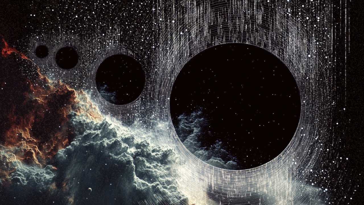 wormhole wallpaper, star systems, black holes, background for desktop wallpaper (horizontal)