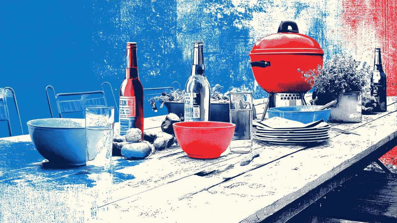 party wallpaper, summer cookout, holiday celebration, background for desktop wallpaper (horizontal)