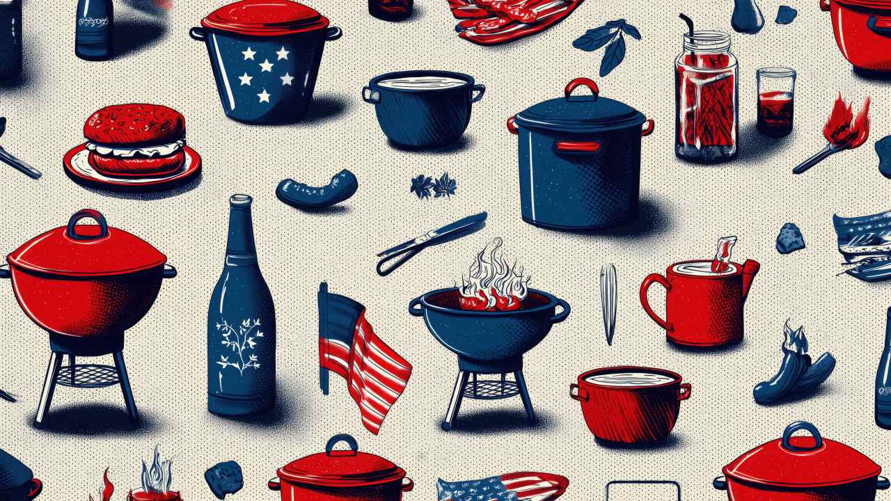 labor day bbq wallpaper, summer cookout, festive celebration, background for desktop wallpaper (horizontal)