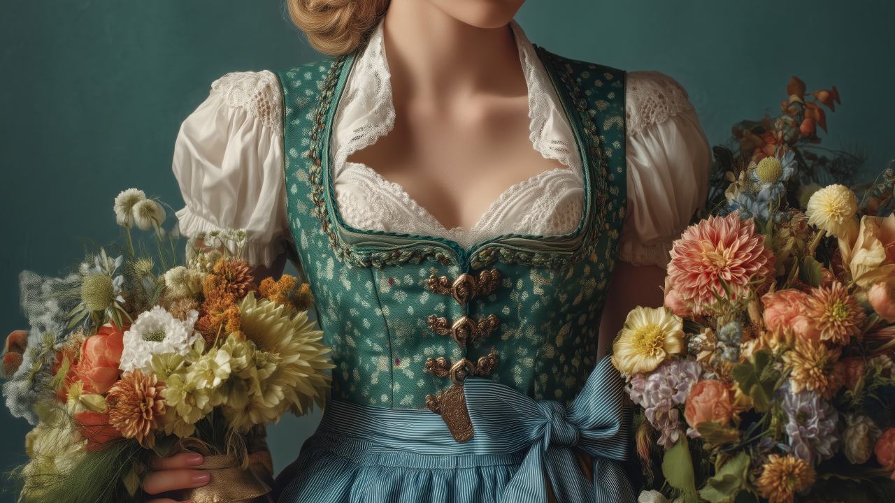 oktoberfest wallpaper, outfit, floral patterns, background for desktop wallpaper (horizontal)