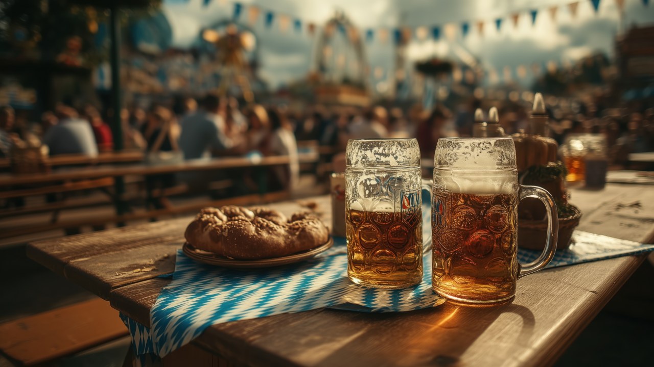 wiesn wallpaper, beer garden, beer tents, background for desktop wallpaper (horizontal)