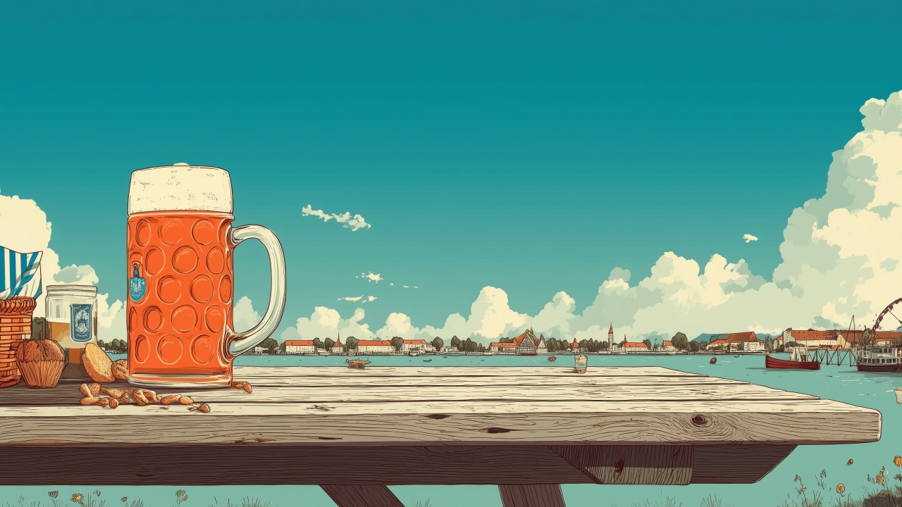 wiesn wallpaper, craft beer, bavarian culture, background for desktop wallpaper (horizontal)