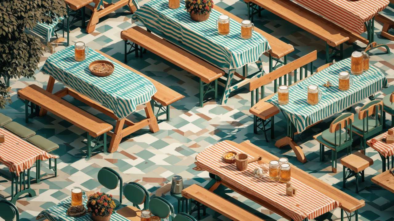 oktoberfest wallpaper, celebration, festive decor, background for desktop wallpaper (horizontal)