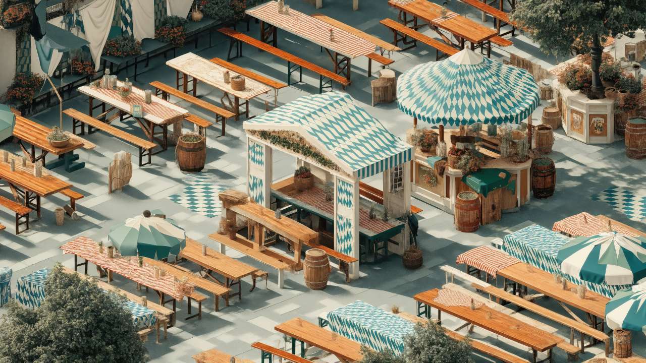 oktoberfest wallpaper, bavarian culture, festive celebration, background for desktop wallpaper (horizontal)