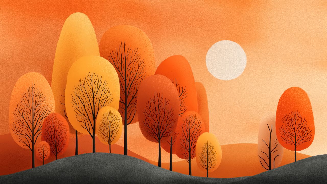 autumn plants wallpaper, seasonal changes, botanical wonders, background for desktop wallpaper (horizontal)