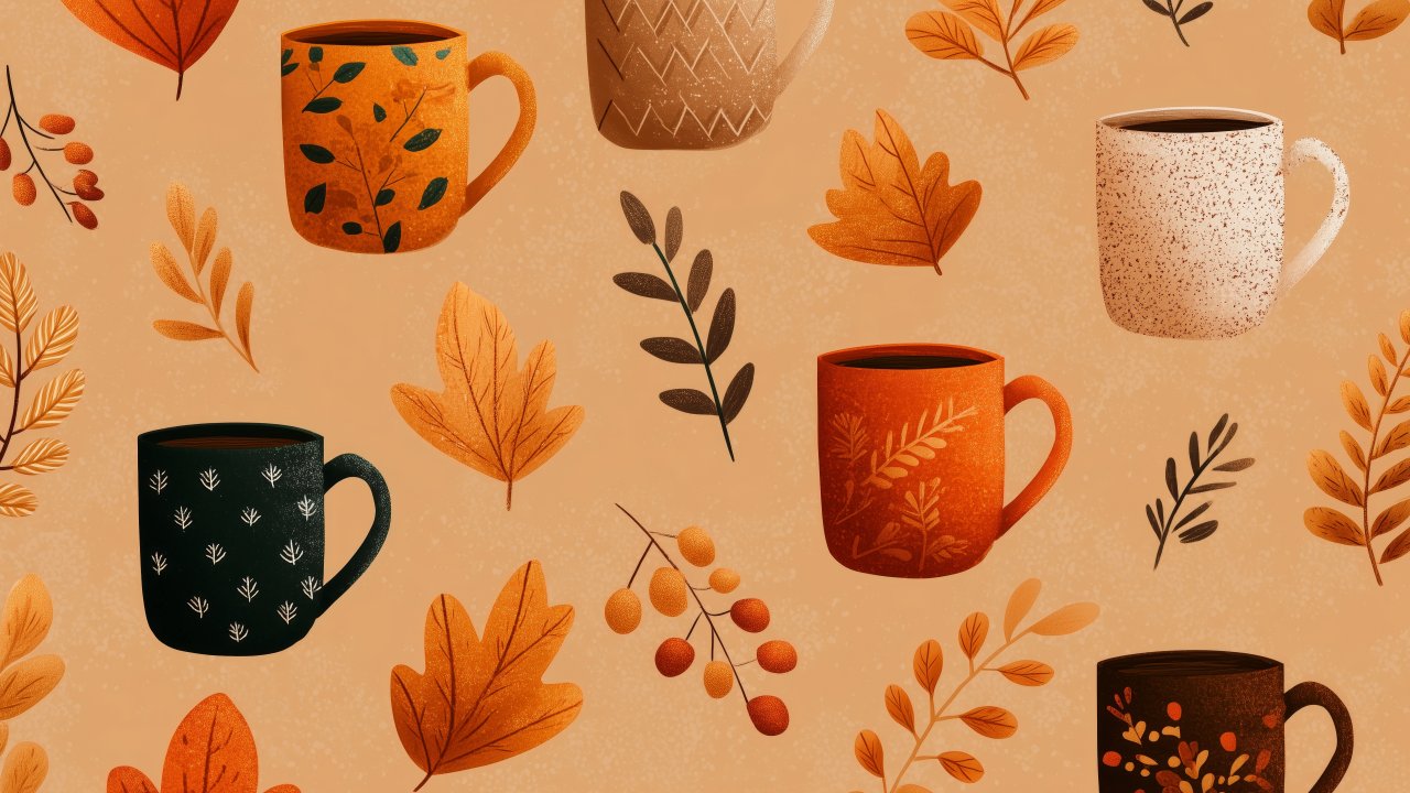 autumn drinks wallpaper, harvest recipes, spiced drinks, background for desktop wallpaper (horizontal)