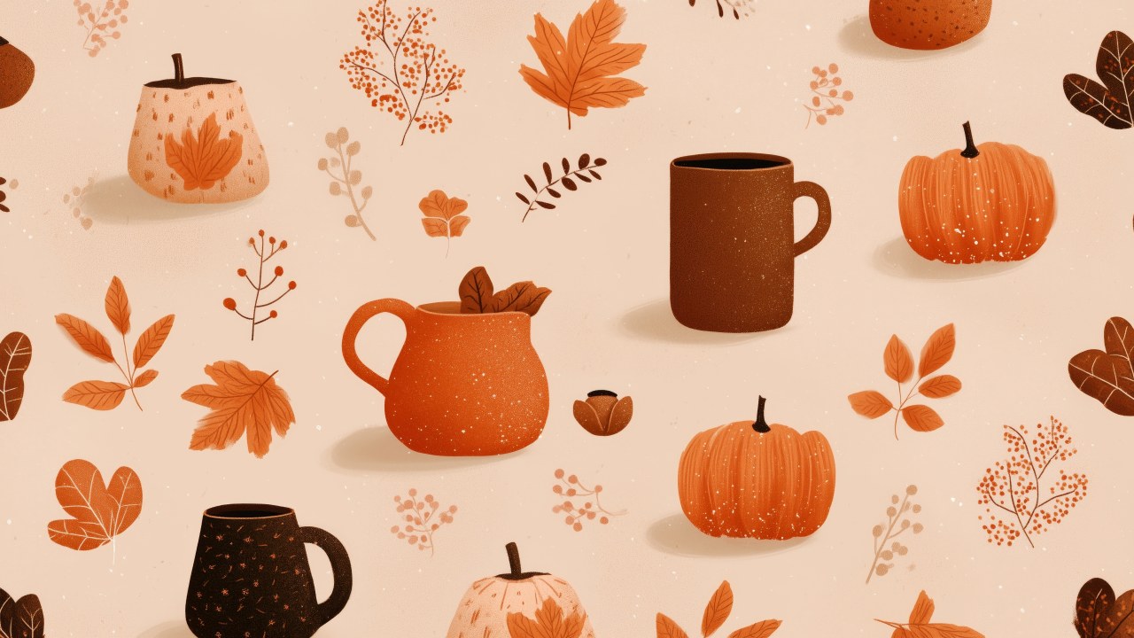 autumn drinks wallpaper, warm cocktails, fall recipes, background for desktop wallpaper (horizontal)