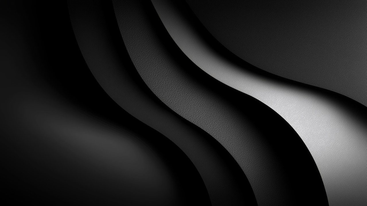 black waves wallpaper, hard surface, dynamic motion, background for desktop wallpaper (horizontal)
