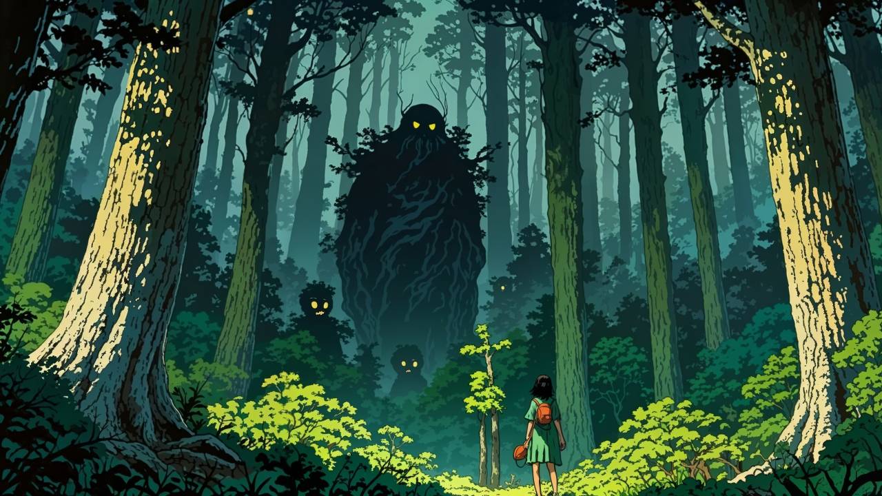 enchanted woods wallpaper, magical creatures, folklore legends, background for desktop wallpaper (horizontal)