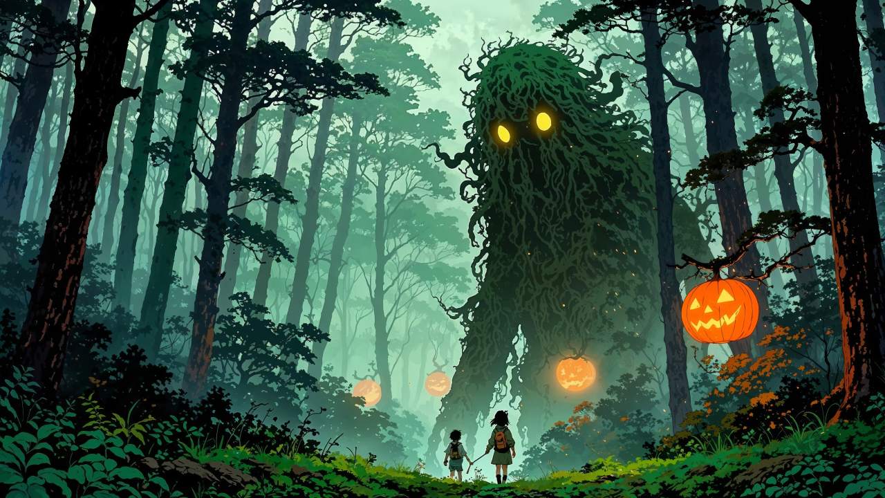 forest spirit wallpaper, mythical creature, supernatural being, background for desktop wallpaper (horizontal)