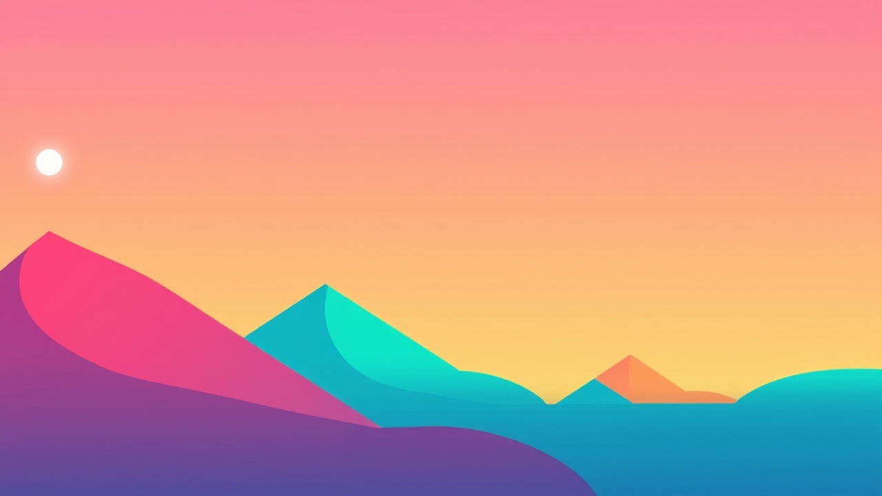 colorful shapes wallpaper, geometric art, rainbow colors, background for desktop wallpaper (horizontal)