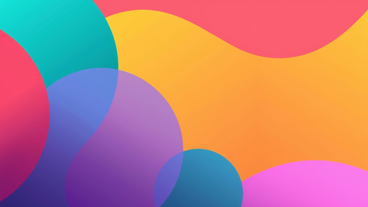 colorful shapes wallpaper, geometric art, rainbow hues, background for desktop wallpaper (horizontal)
