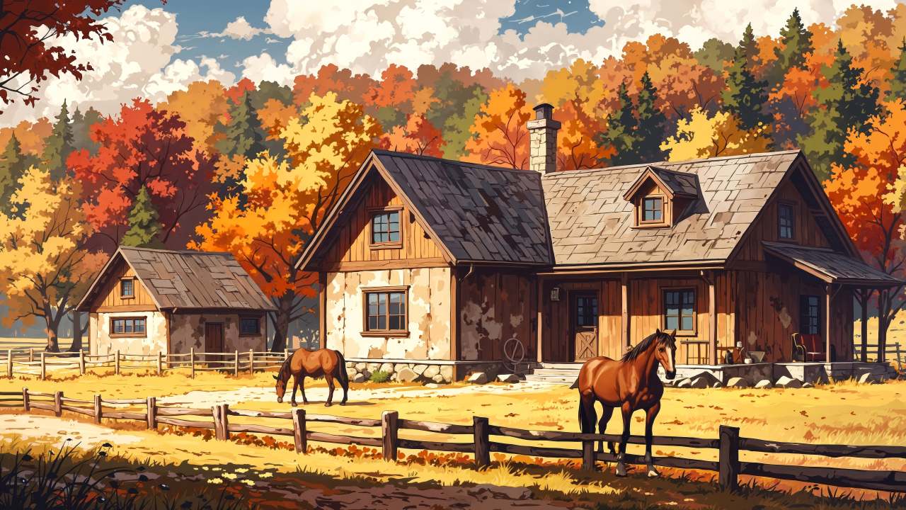 rustic farmhouse wallpaper, porch, vintage decor, background for desktop wallpaper (horizontal)