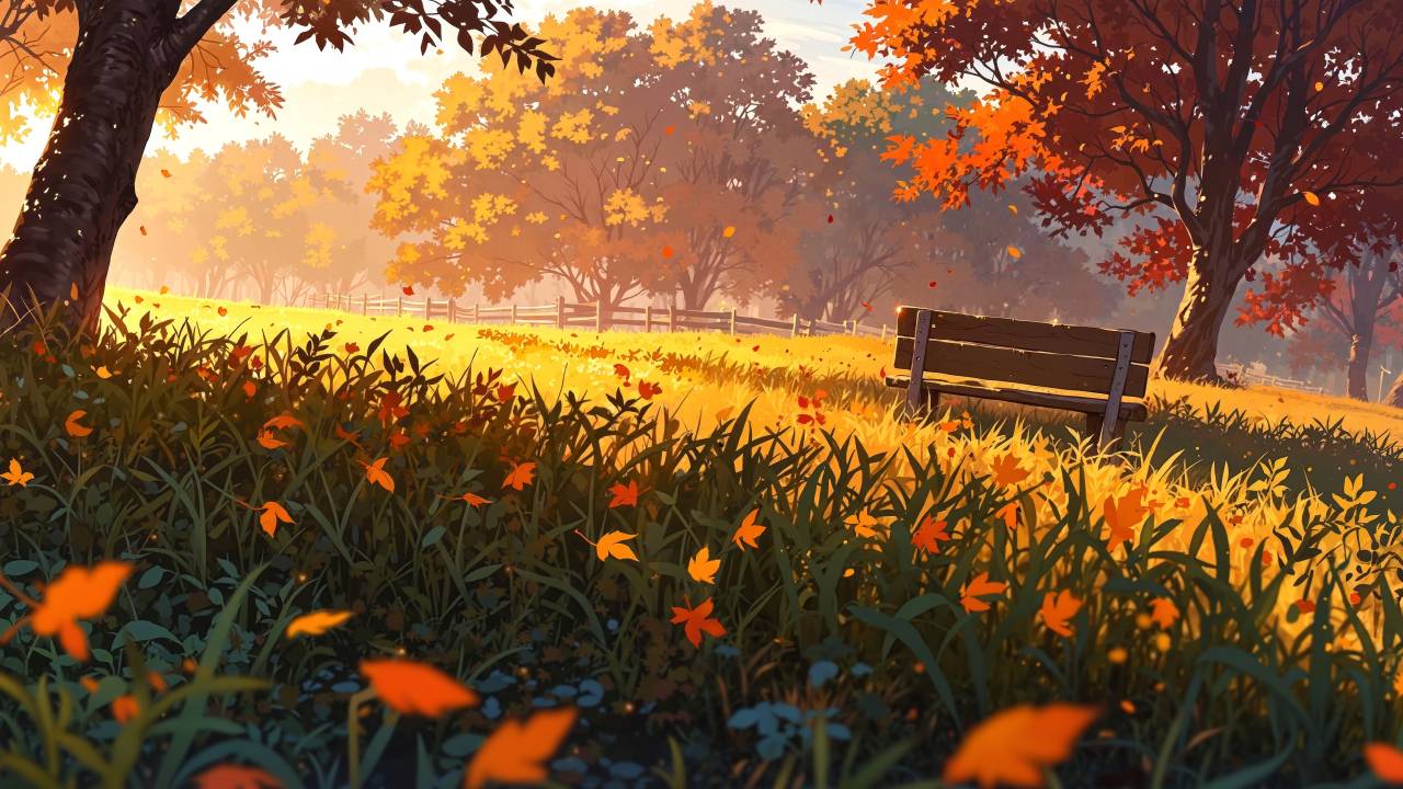 cozy fall wallpaper wallpaper, autumn landscape, autumn scenery, background for desktop wallpaper (horizontal)