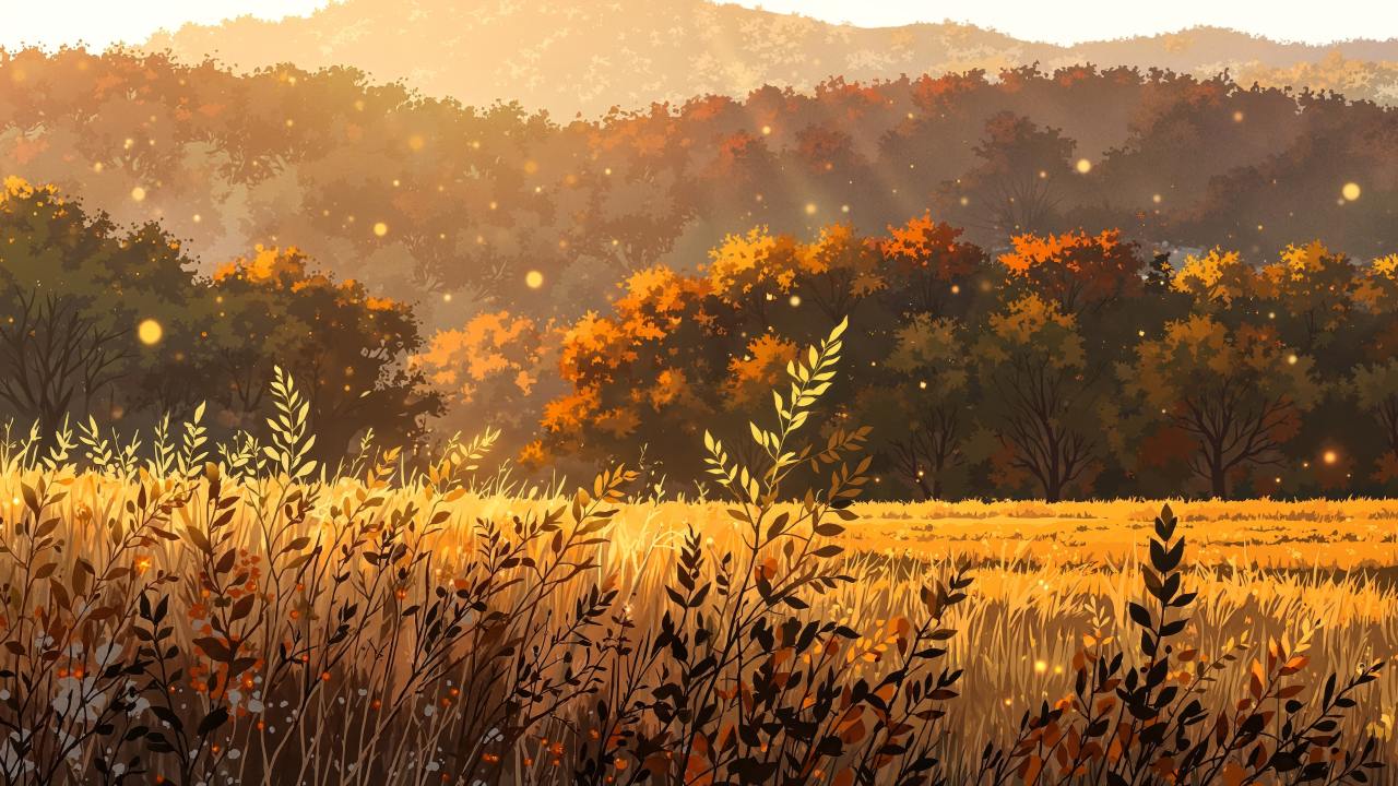 harvest fields wallpaper, colorful foliage, outdoor photography, background for desktop wallpaper (horizontal)