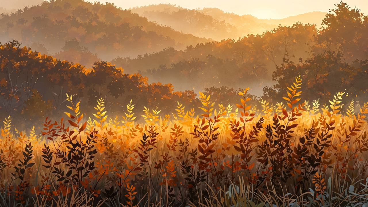 cozy fall wallpaper wallpaper, pumpkin patch, serene meadows, background for desktop wallpaper (horizontal)