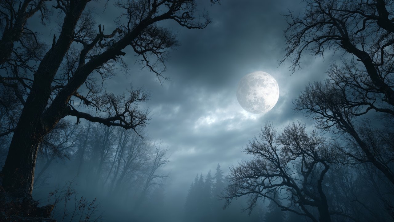 gothic wallpaper, mystical night, supernatural, background for desktop wallpaper (horizontal)