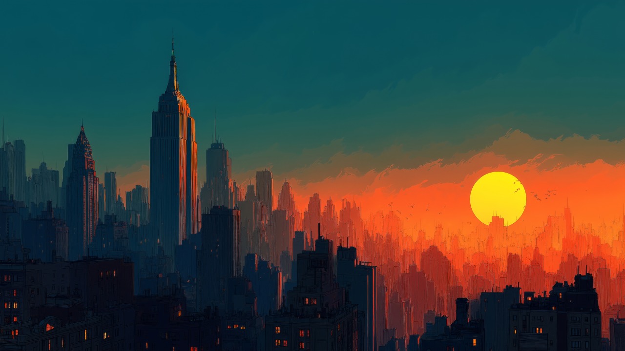 skyscraper wallpaper, nyc, city lights, background for desktop wallpaper (horizontal)