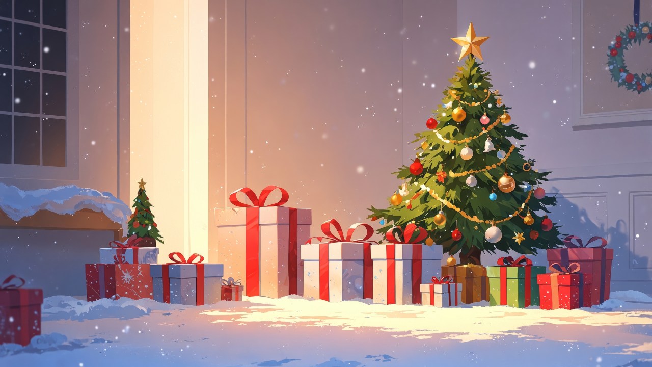 christmas gift wallpaper, gift ideas, last-minute gifts, background for desktop wallpaper (horizontal)