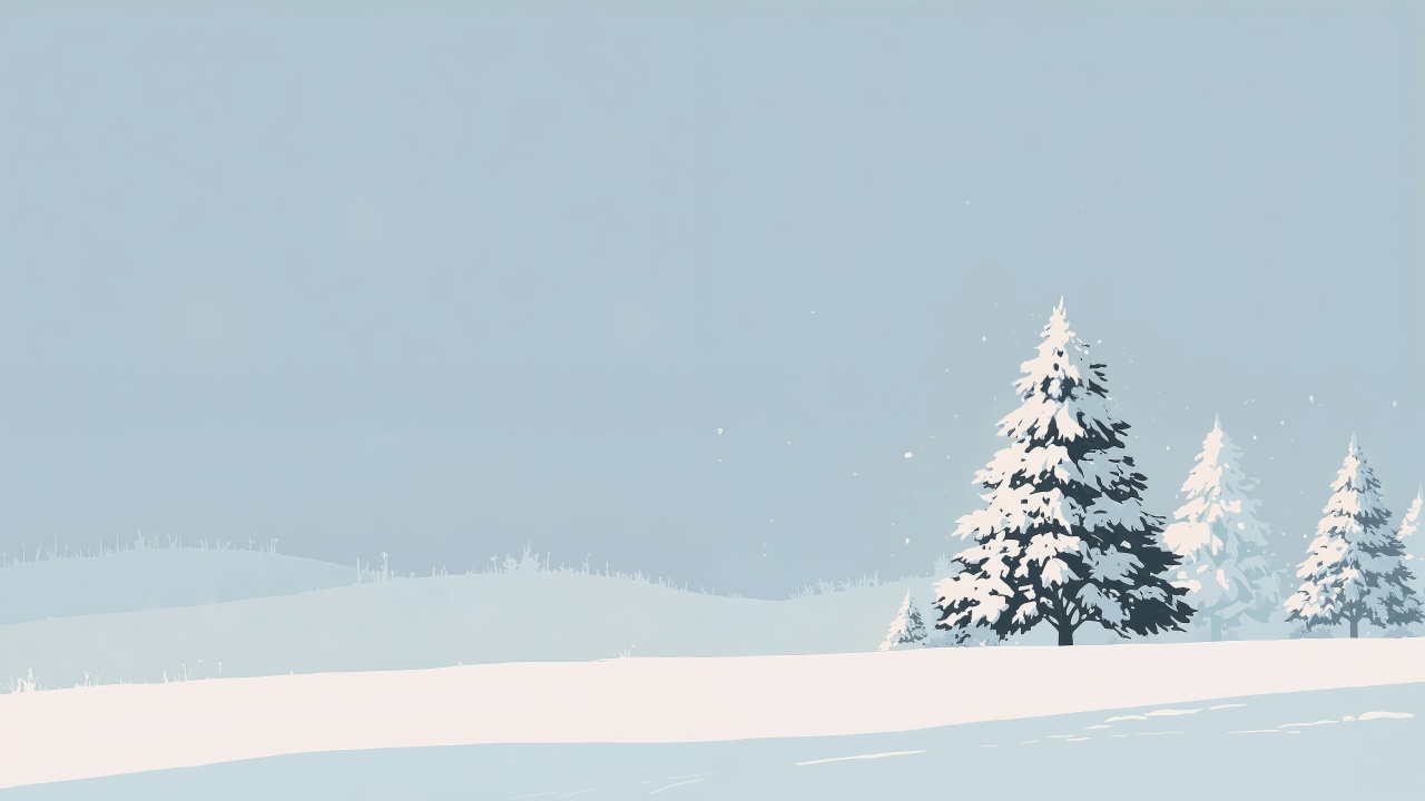 pine forest wallpaper, pine trees, snowfall, background for desktop wallpaper (horizontal)