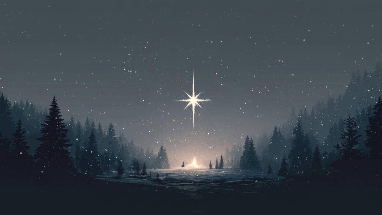 bethlehem star wallpaper, nativity scene, holiday celebrations, background for desktop wallpaper (horizontal)
