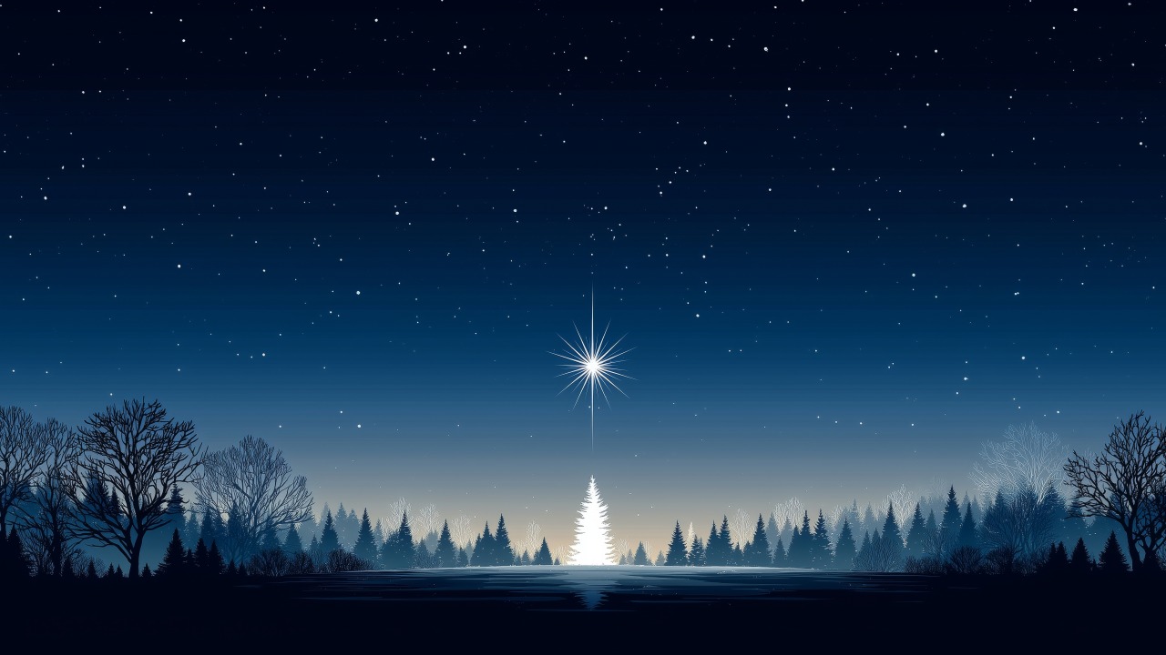 bethlehem star wallpaper, holiday traditions, holiday lights, background for desktop wallpaper (horizontal)