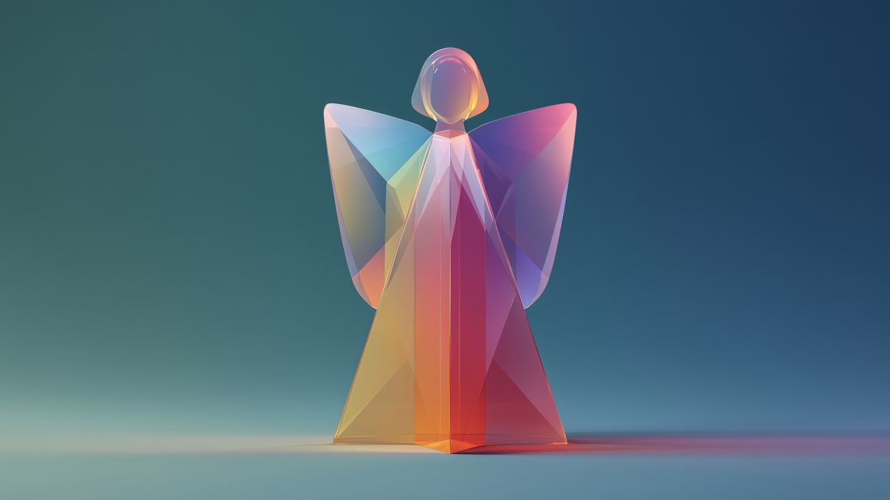 glass sculpture wallpaper, ice sculpture, snow queen, background for desktop wallpaper (horizontal)