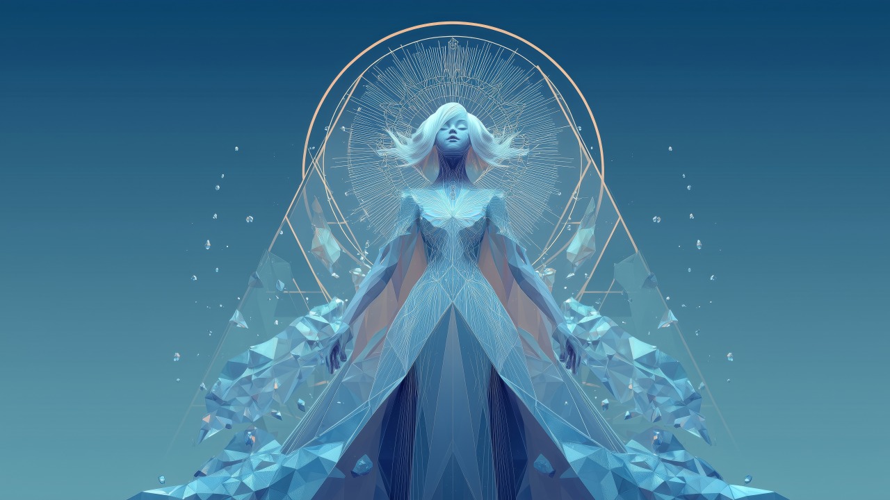 ice art wallpaper, magical ice, ice sculpture, background for desktop wallpaper (horizontal)