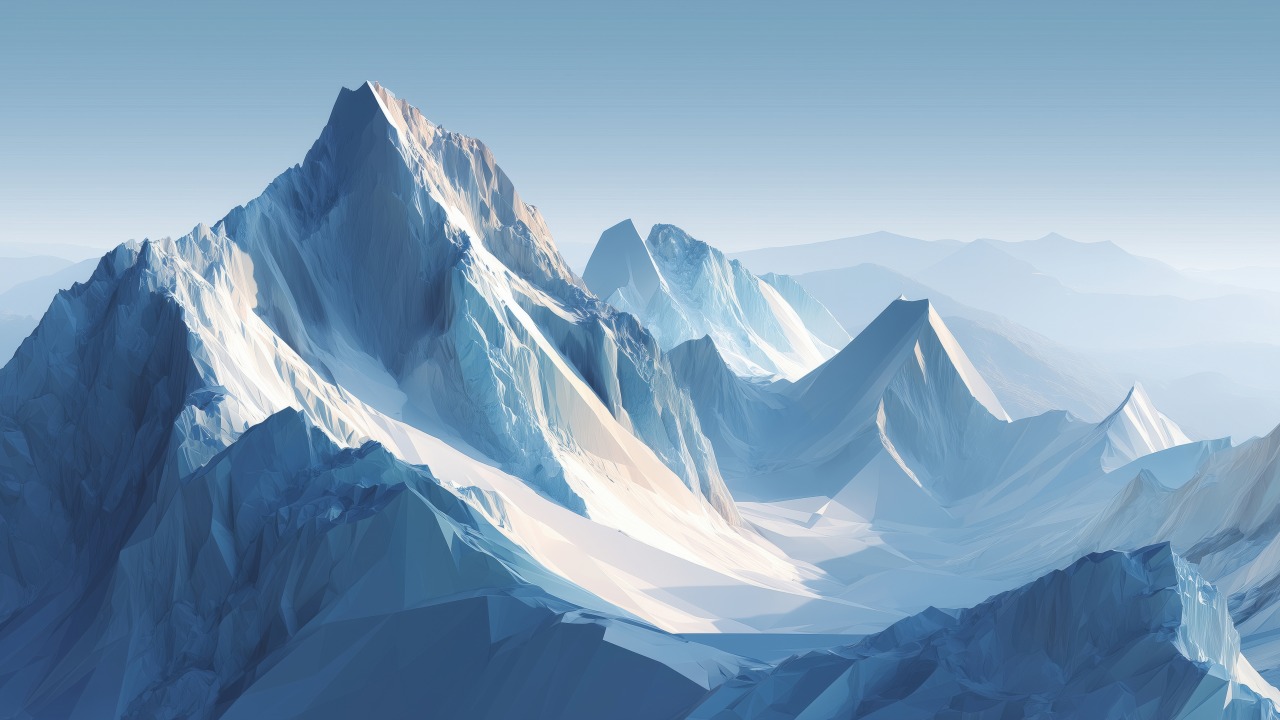 snowy mountains wallpaper, majestic peaks, cold climate, background for desktop wallpaper (horizontal)