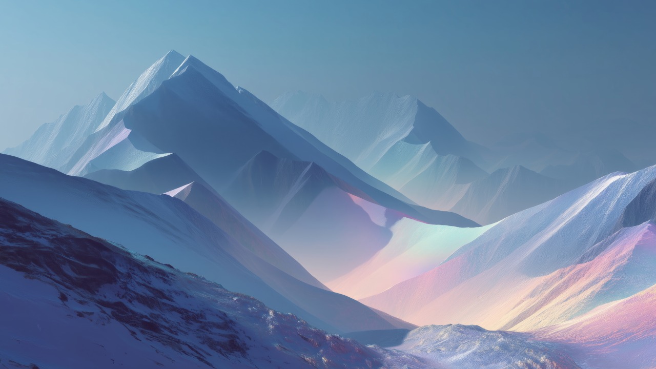 snowy mountains wallpaper, snowy terrain, crisp mountain air, background for desktop wallpaper (horizontal)