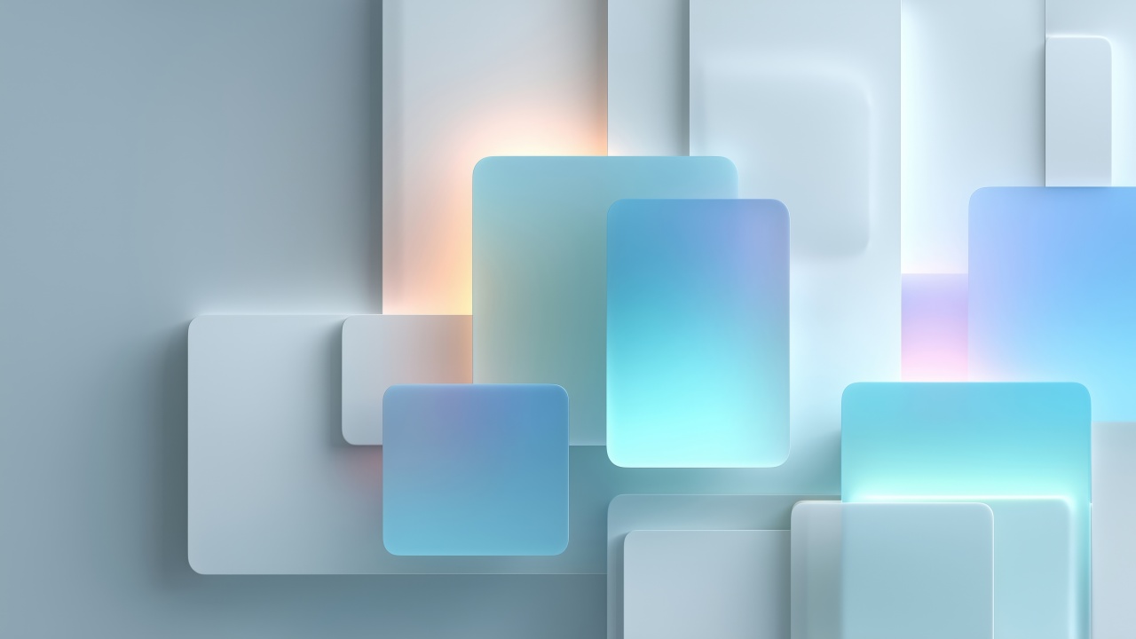 abstract glass wallpaper, clear tiles, light reflections, background for desktop wallpaper (horizontal)