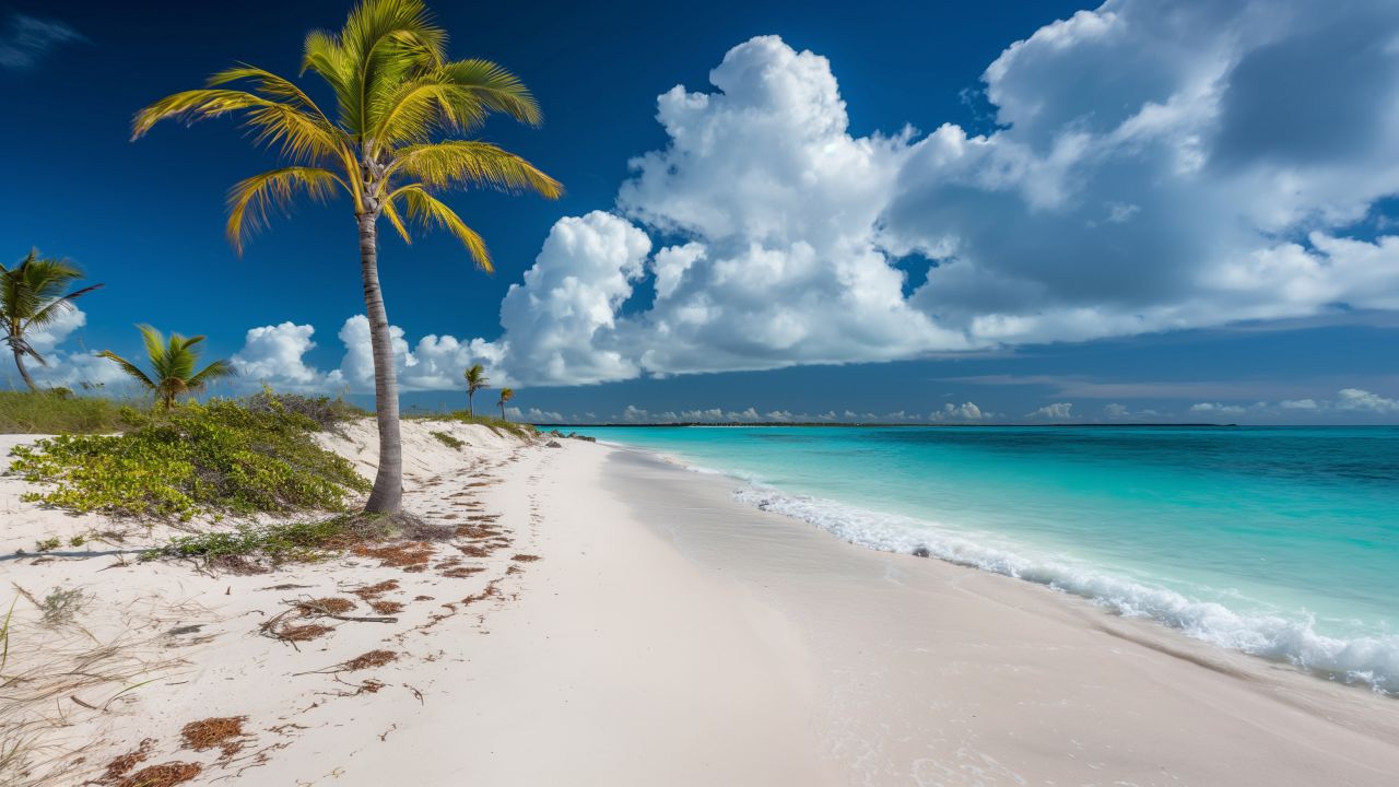 Turks and Caicos Islands wallpaper, azure water, sun-soaked sands, background for desktop wallpaper (horizontal)