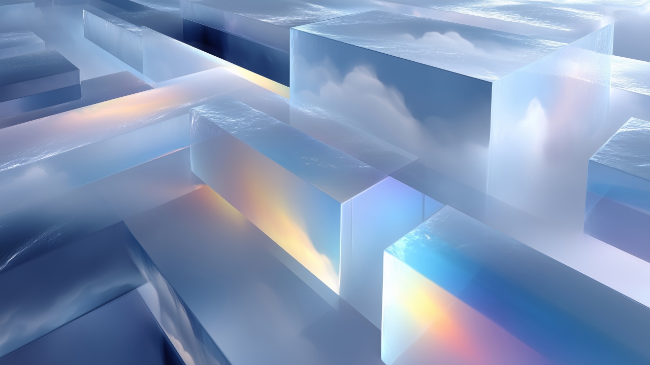 crystalline abstract wallpaper, faceted, rainbow spectrum, background for desktop wallpaper (horizontal)