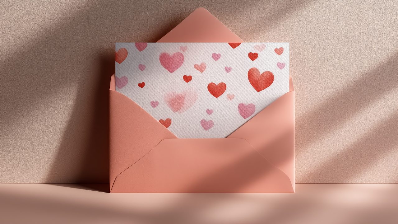 romantic gift wallpaper, love note, sweet surprise, background for desktop wallpaper (horizontal)
