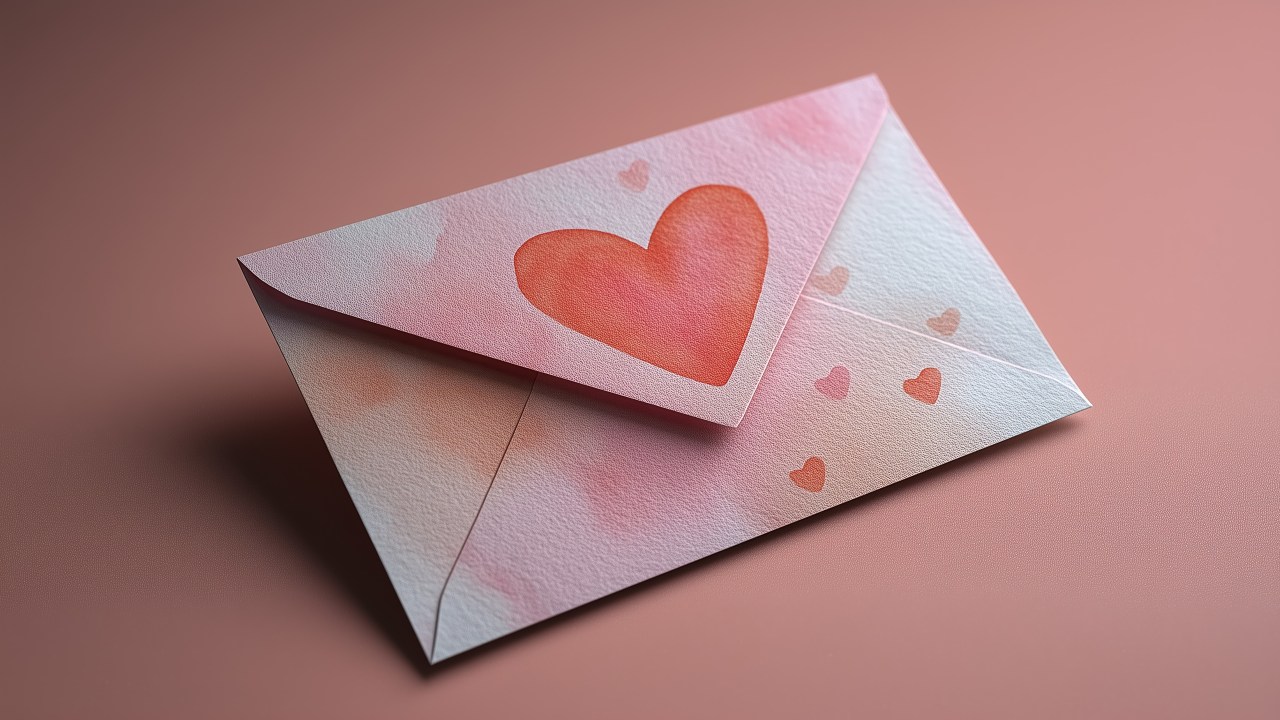 heartfelt message wallpaper, paper art, valentines craft, background for desktop wallpaper (horizontal)